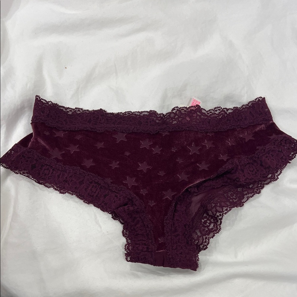 PINK Victoria's Secret Deep Purple Lace Panties